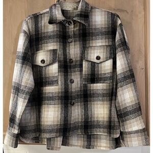 By Together Women's LS Flannel‎ Jacket Small Brown Plaid